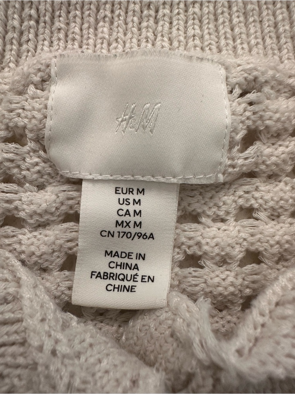 H&M Open-Knit Button Cardigan in Cream - Picture 5 of 9